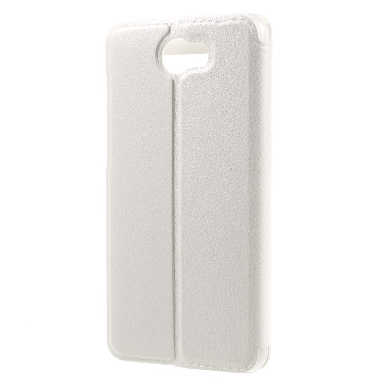 View Window Leather Stand Cover for Huawei Y5II/Y5 II - White-2