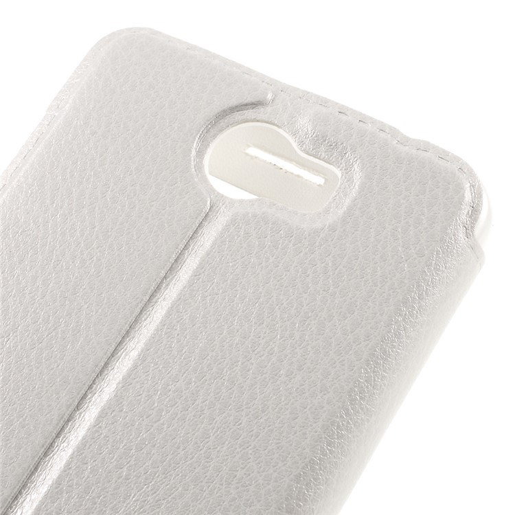 View Window Leather Stand Cover for Huawei Y5II/Y5 II - White-8