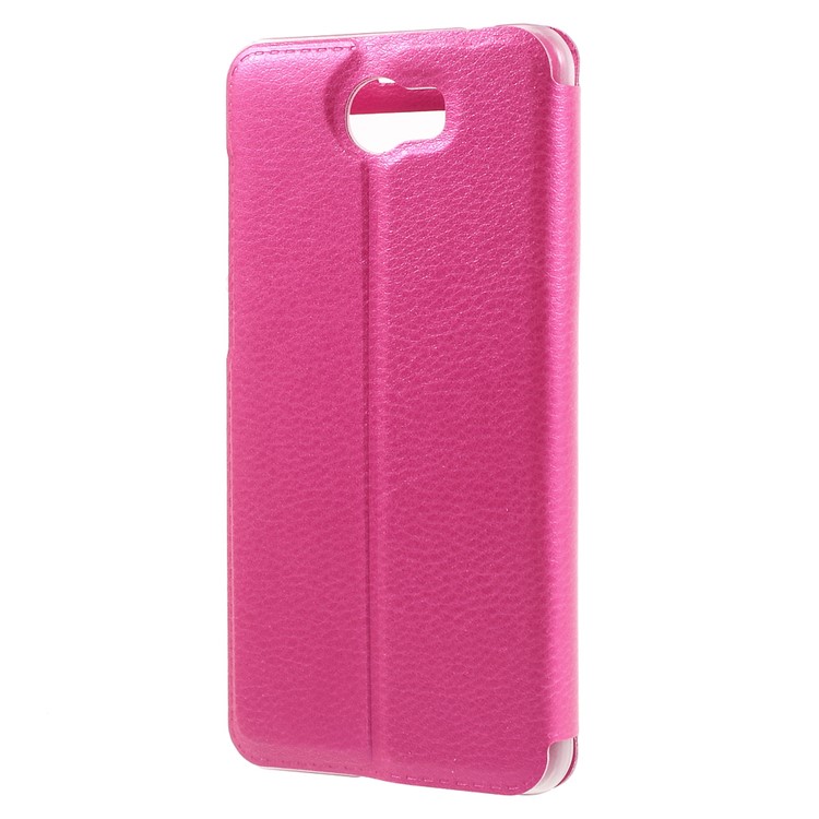 Flip Leather Stand View Window Case for Huawei Y5II/Y5 II - Rose-2