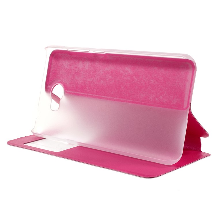 Flip Leather Stand View Window Case for Huawei Y5II/Y5 II - Rose-4