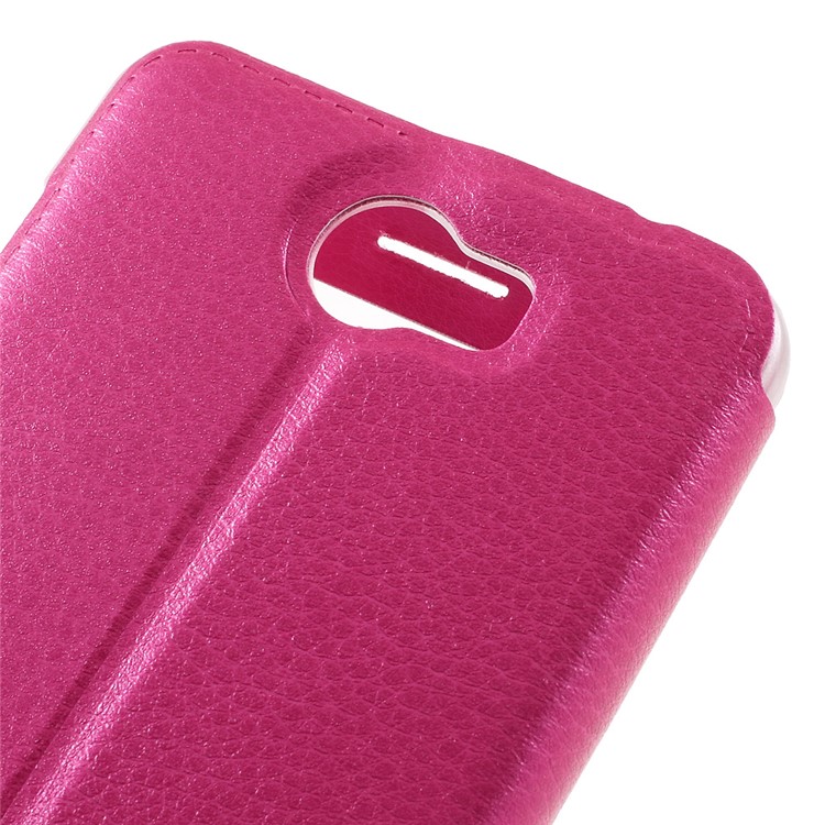 Flip Leather Stand View Window Case for Huawei Y5II/Y5 II - Rose-8