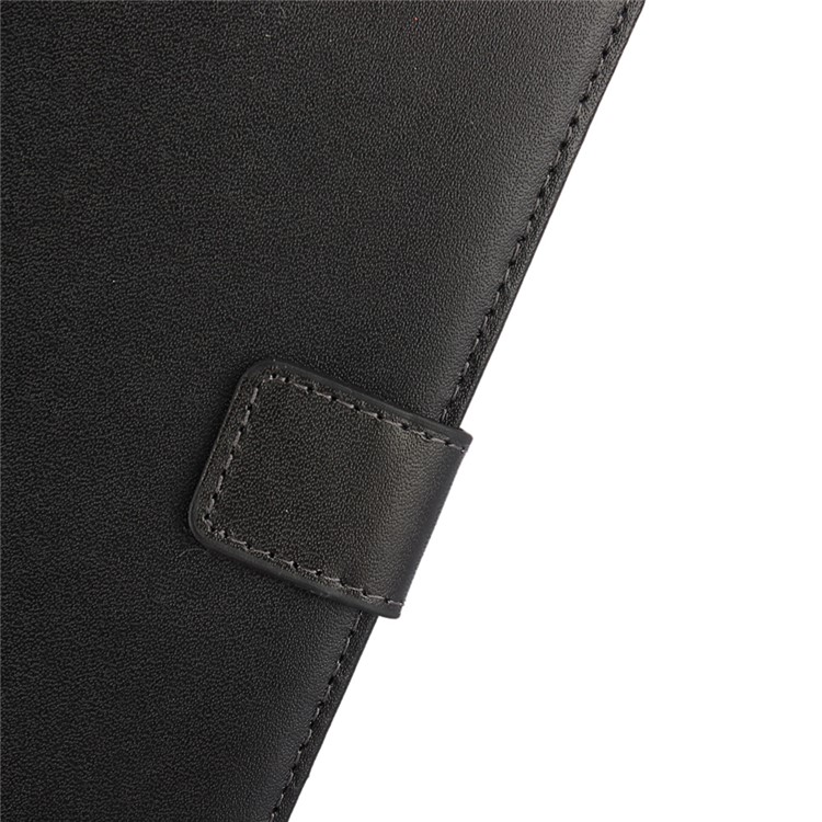 Genuine Split Leather Wallet Stand Case for Huawei Honor 8 - Black-4