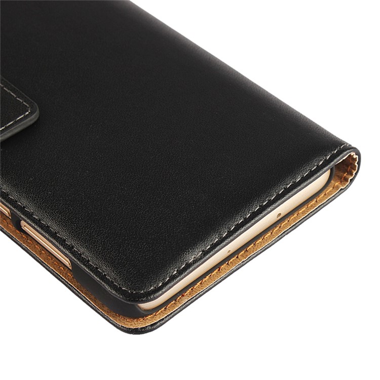 Genuine Split Leather Wallet Stand Case for Huawei Honor 8 - Black-7