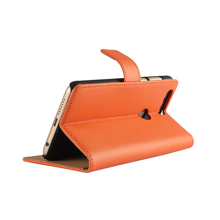 Split Genuine Leather Wallet Stand Case for Huawei Honor 8 - Orange-2