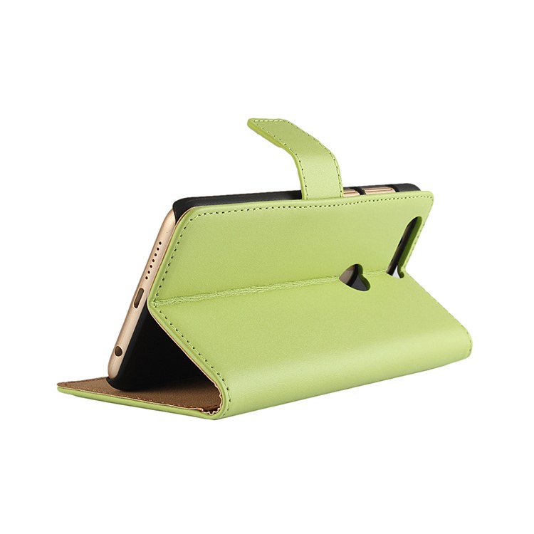 Echtes geteiltes Leder Brieftasche Shell Case für Huawei Ehre 8 - Grün-2
