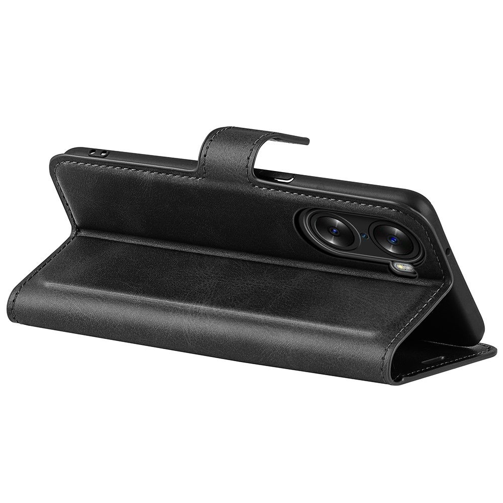 For Honor 60 Pro Textured PU Leather Wallet Case Stand Book Shockproof TPU Inner Shell - Black-6