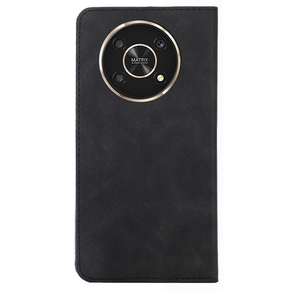 For Honor X30 Auto-absorbed Magnetic Shockproof Skin-touch Feeling Case PU Leather Stand Anti-scratch Mobile Phone Cover - Black-3