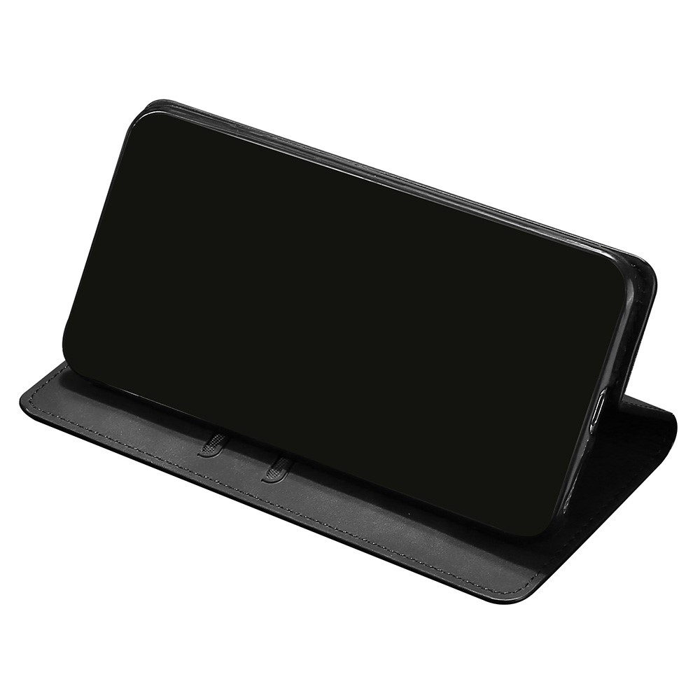 For Honor X30 Auto-absorbed Magnetic Shockproof Skin-touch Feeling Case PU Leather Stand Anti-scratch Mobile Phone Cover - Black-4