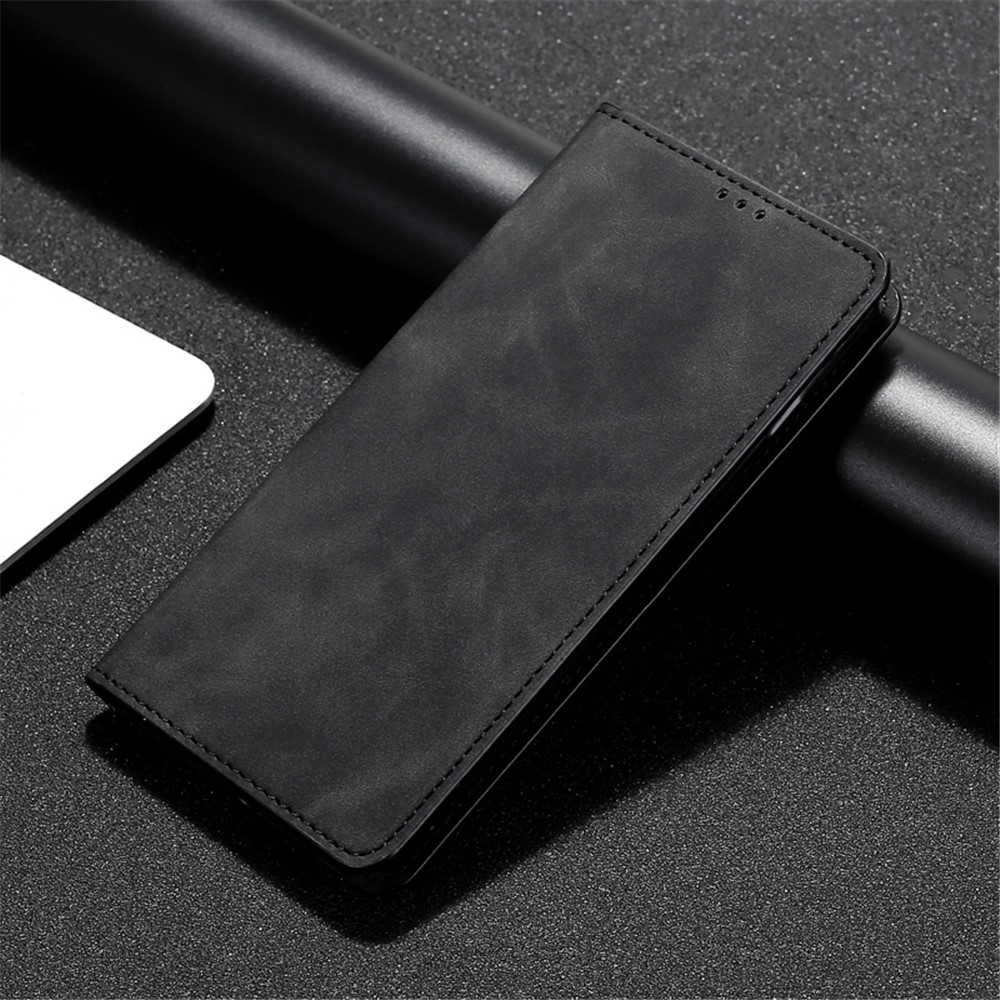 For Honor X30 Auto-absorbed Magnetic Shockproof Skin-touch Feeling Case PU Leather Stand Anti-scratch Mobile Phone Cover - Black-6