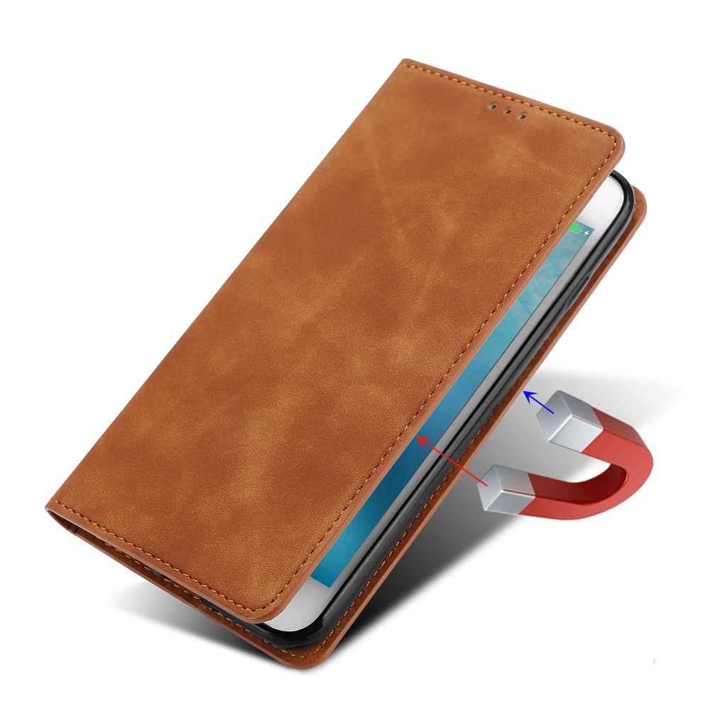 For Honor X30 Auto-absorbed Magnetic Shockproof Skin-touch Feeling Case PU Leather Stand Anti-scratch Mobile Phone Cover - Black-7
