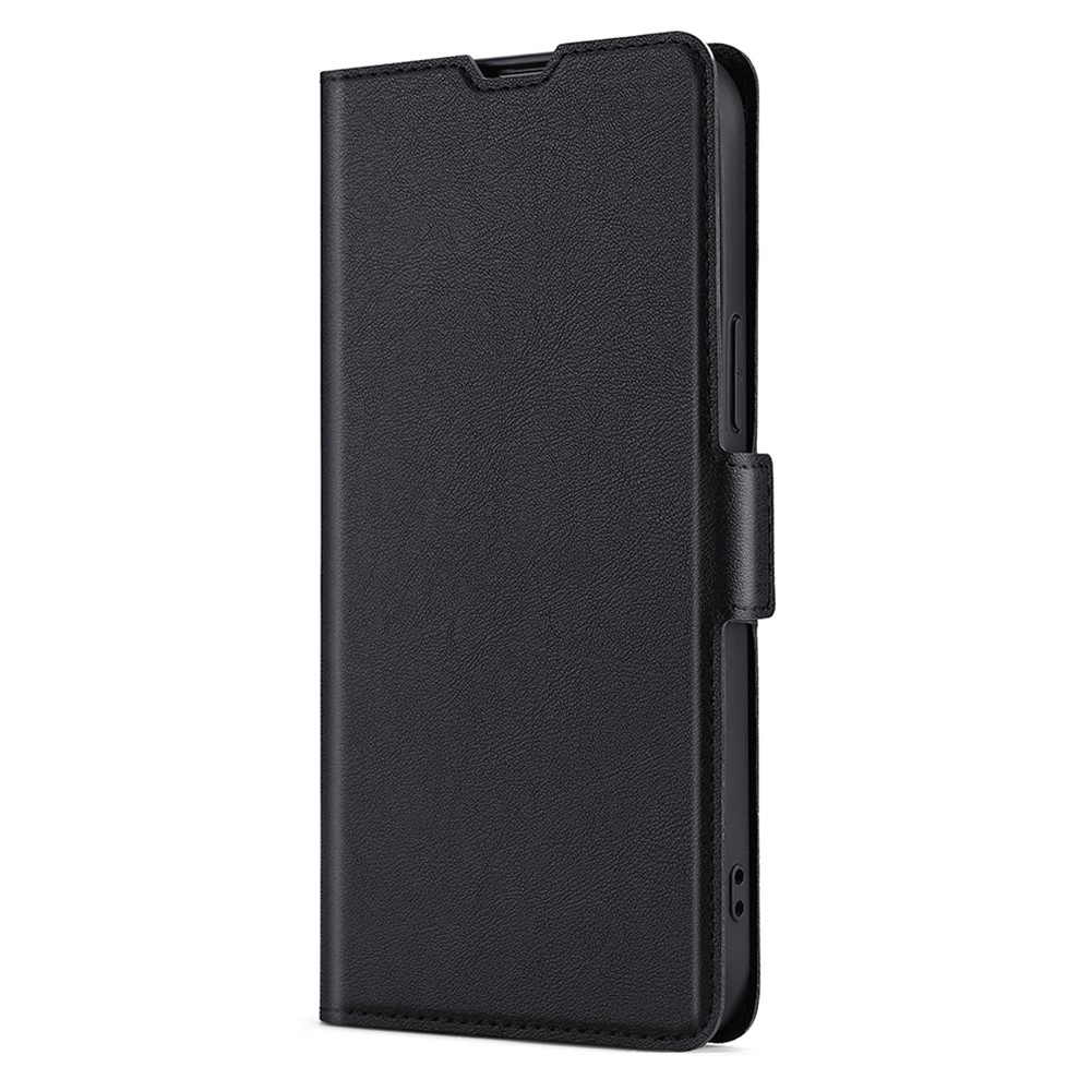 Ultra-thin Card Holder Leather Case for Honor X30, Side Double Magnetic Clasp Stand Phone Cover - Black-2