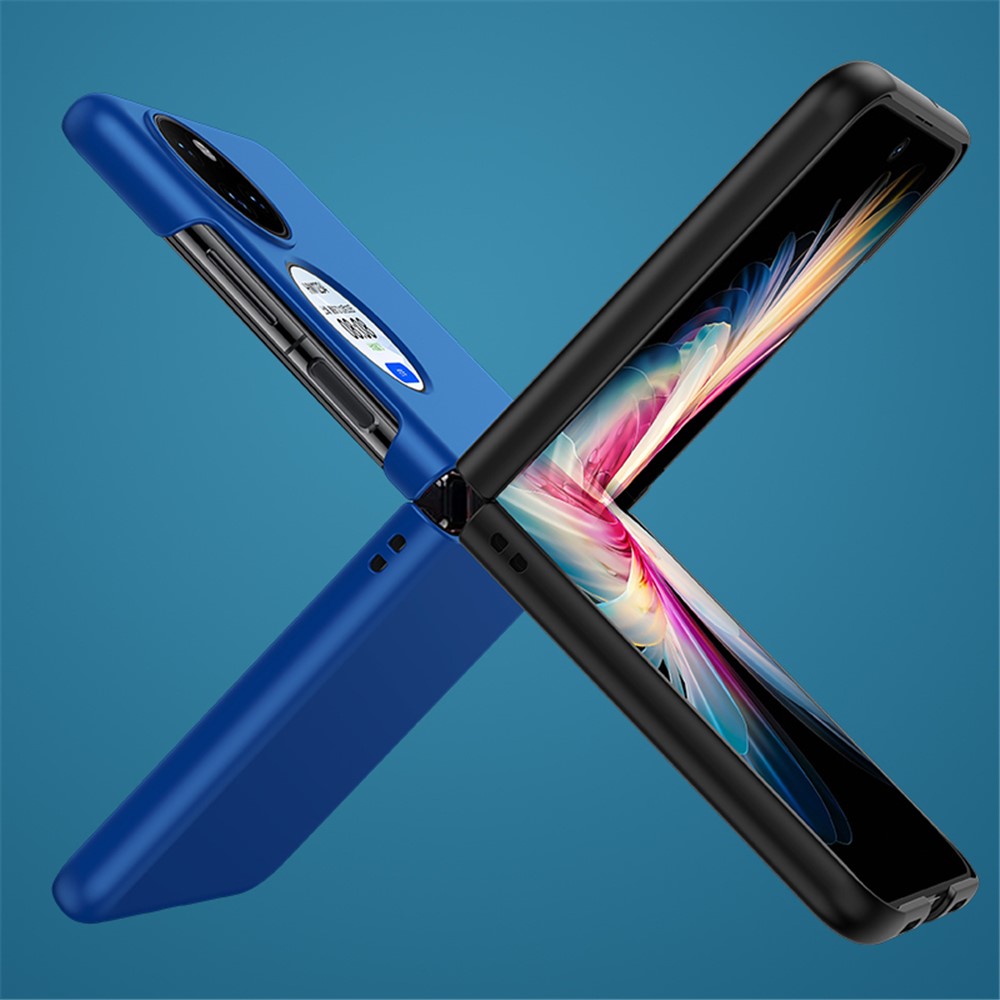 Precise Cutout Rubberized Phone Case for Huawei P50 Pocket, Anti-scratch Hard PC Folding Cover - Blue-4