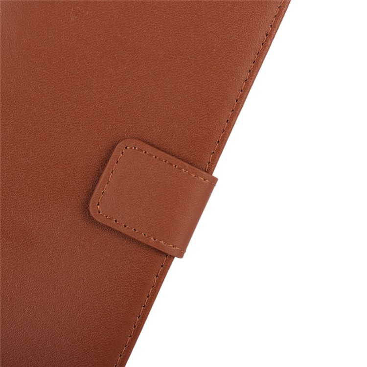 Genuine Split Leather Wallet Case for Huawei P9 Lite - Brown-6