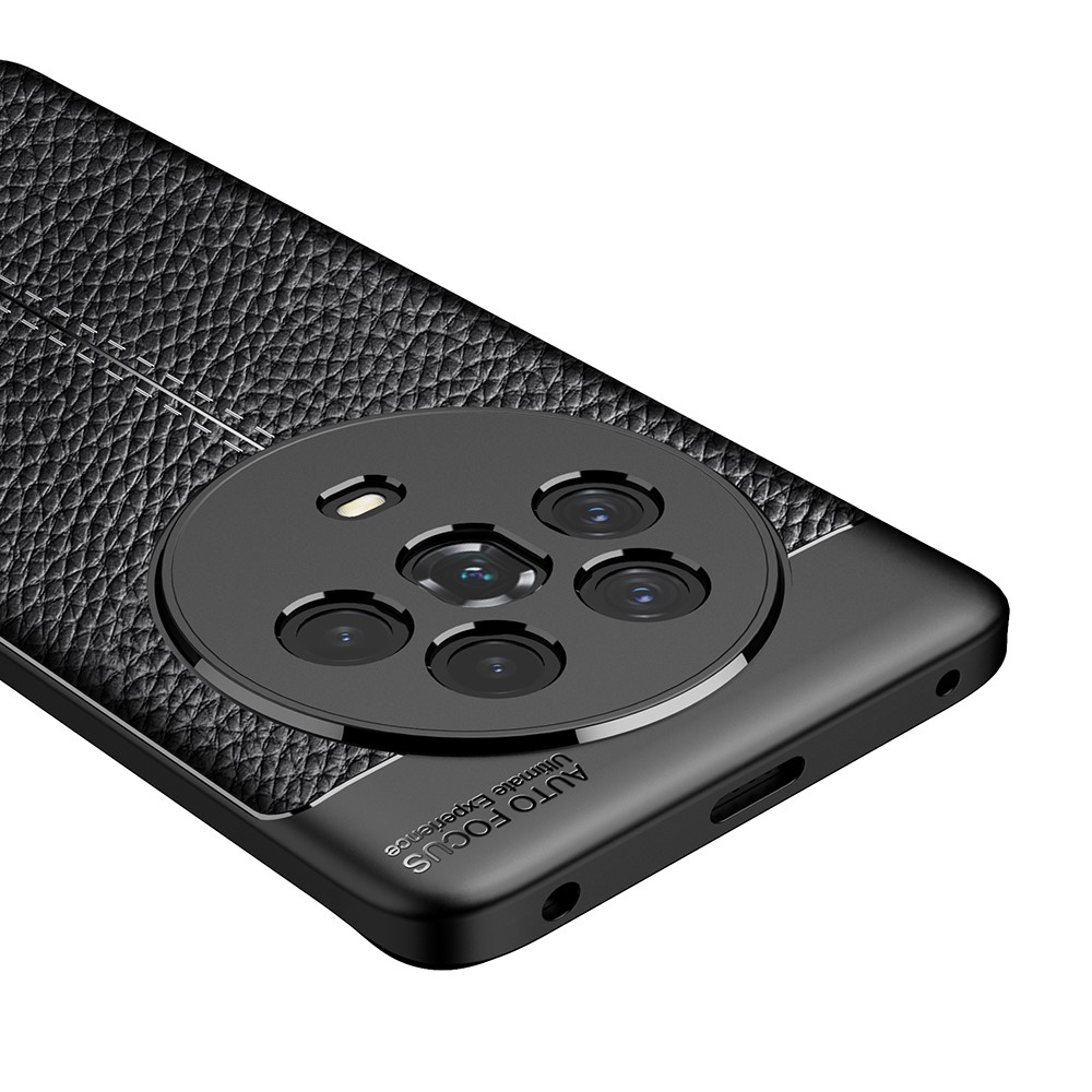 For Honor Magic4 Anti-scratch Soft TPU Phone Cover Litchi Texture Shockproof Protective Case - Black-5