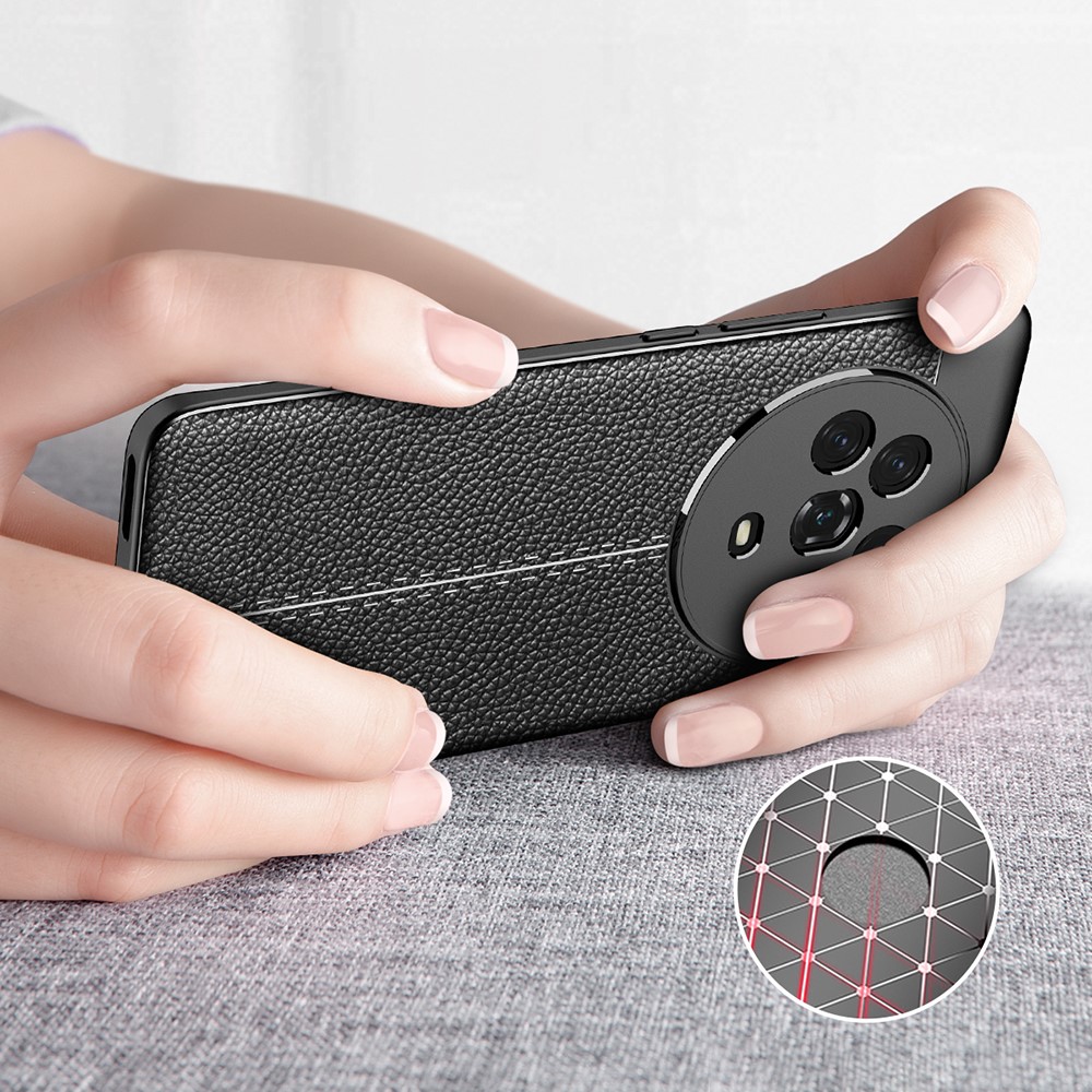 For Honor Magic4 Anti-scratch Soft TPU Phone Cover Litchi Texture Shockproof Protective Case - Black-9