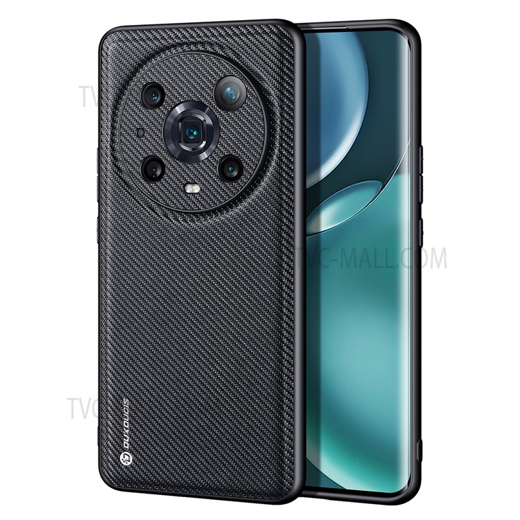 DUX DUCIS FINO Series for Honor Magic4 Pro Woven Texture PU Leather+ PC+TPU+PVC Anti-scratch Mobile Phone Case Cover - Black-1
