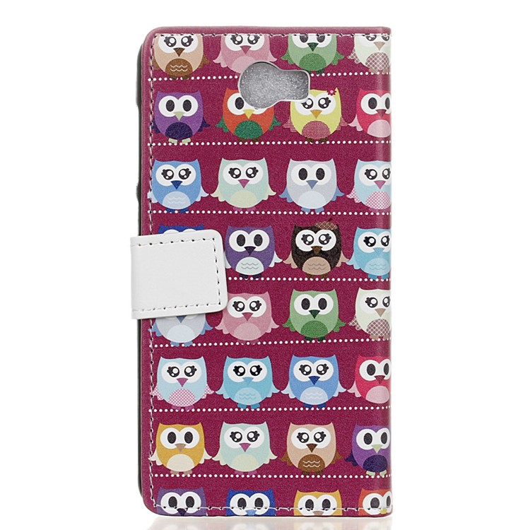Flip Stand Leather Wallet Case for Huawei Y6II Compact - Adorable Mini Owls-2