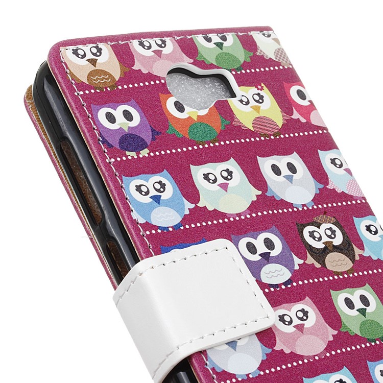 Flip Stand Leather Wallet Case for Huawei Y6II Compact - Adorable Mini Owls-3