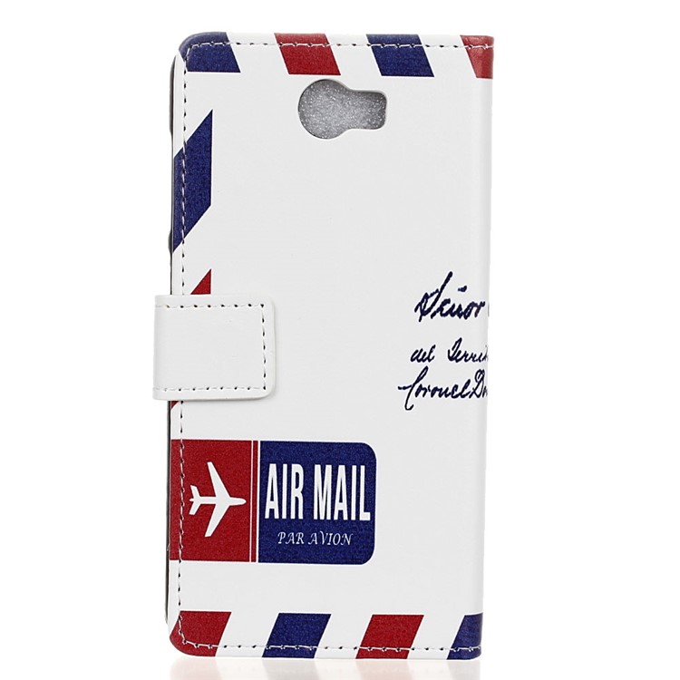Protective Leather Wallet Case for Huawei Y6II Compact - Retro Postmark-2