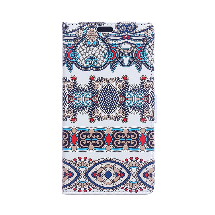 Patterned Flip Leather Shell Case for Huawei Y6II Compact - Arabic Floral Pattern-1
