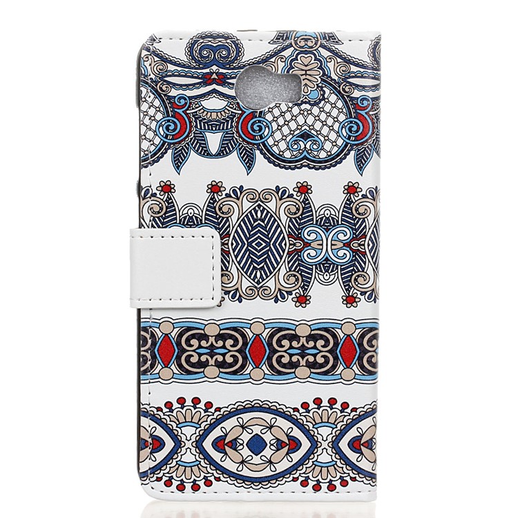 Patterned Flip Leather Shell Case for Huawei Y6II Compact - Arabic Floral Pattern-2