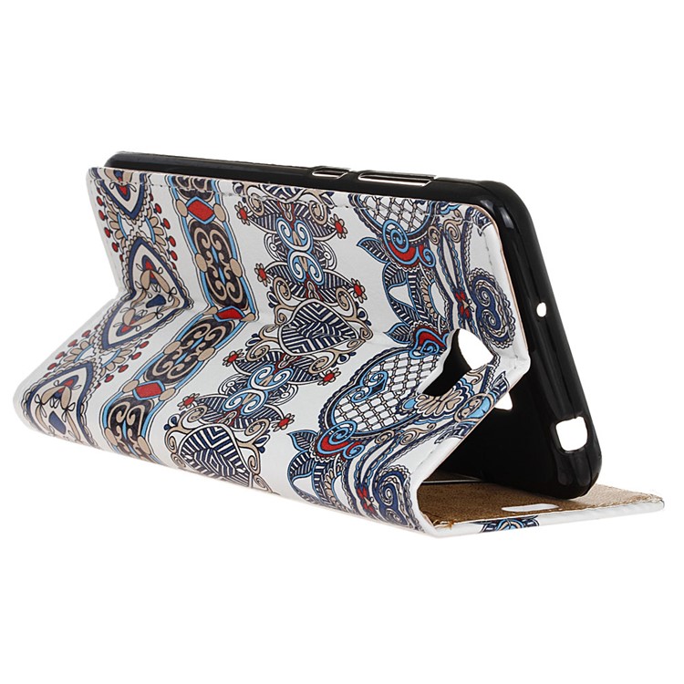 Patterned Flip Leather Shell Case for Huawei Y6II Compact - Arabic Floral Pattern-4