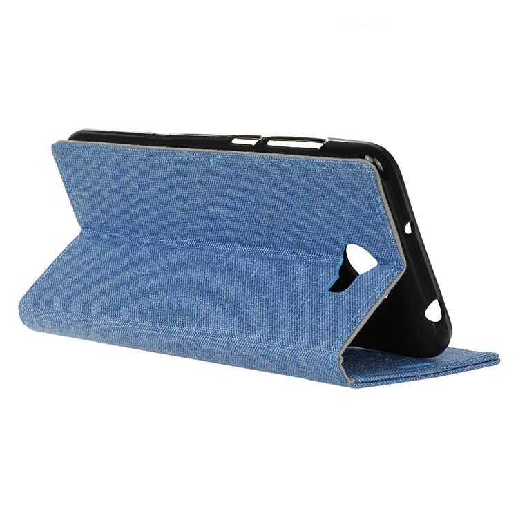 Linen Texture Wallet Stand Leather Cover for Huawei Y6II Compact - Baby Blue-6