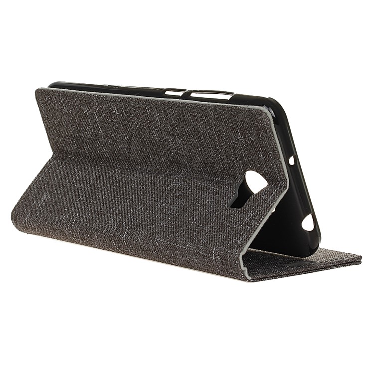 Linen Texture Flip Leather Case with Card Slots for Huawei Y6II Compact - Grey-6