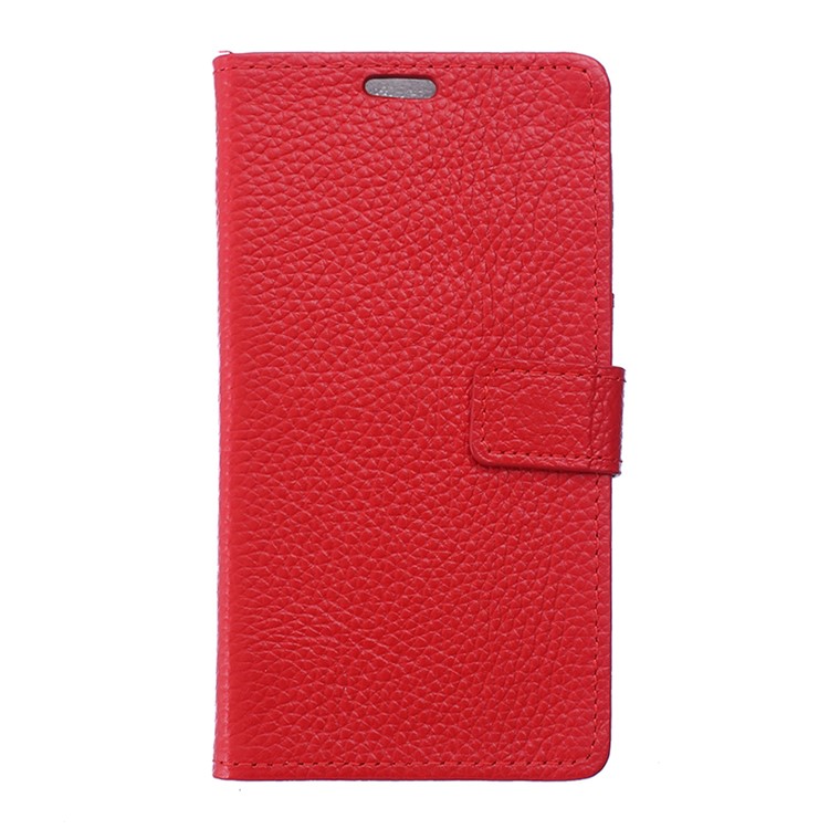 Genuine Leather Protector Case with Stand for Huawei Y6II Compact - Red-1