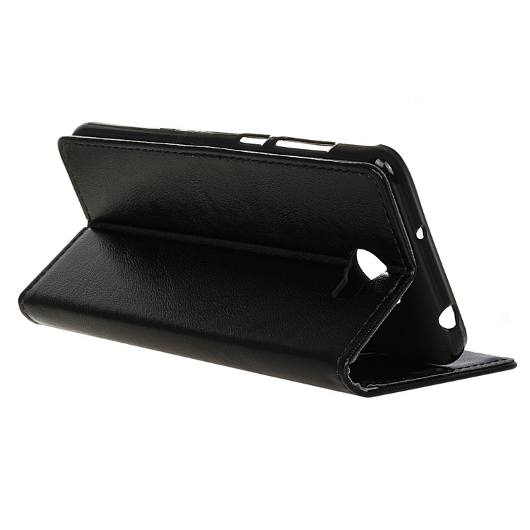 Crazy Horse Leather Wallet Case for Huawei Y6II Compact - Black-6
