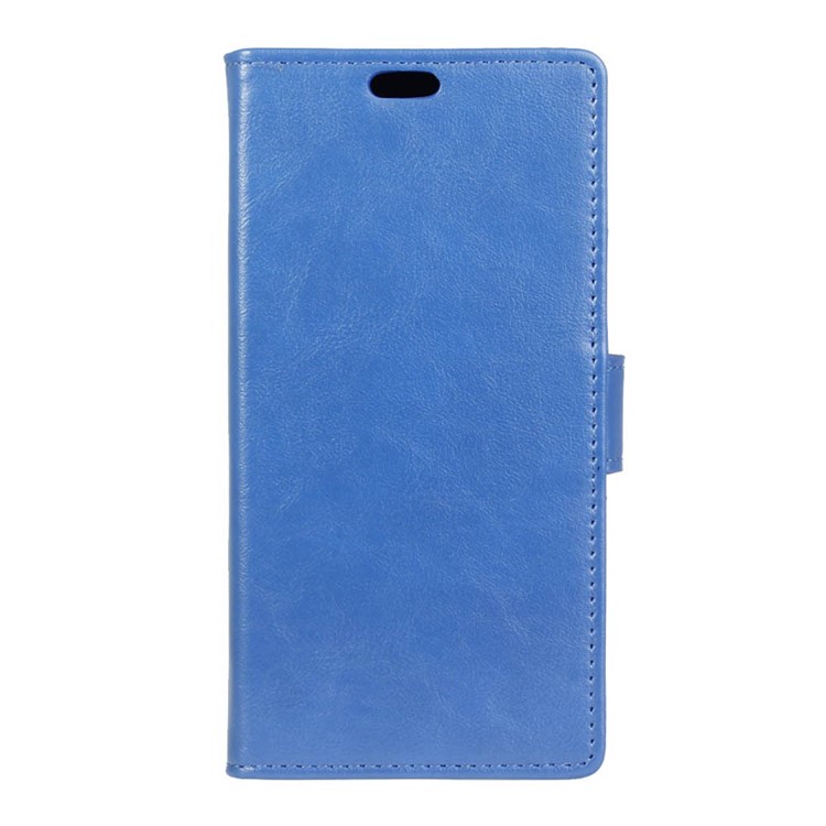 Crazy Horse Leather Card Holder Case for Huawei Y6II Compact - Blue-1