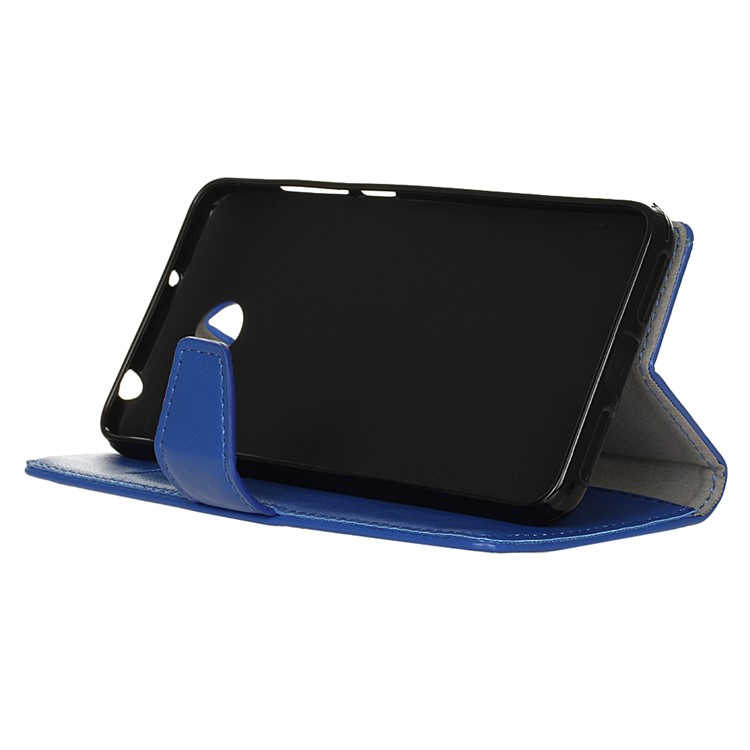 Crazy Horse Leather Card Holder Case for Huawei Y6II Compact - Blue-5
