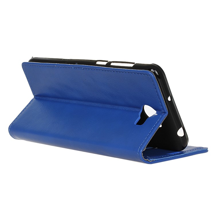 Crazy Horse Leather Card Holder Case for Huawei Y6II Compact - Blue-6