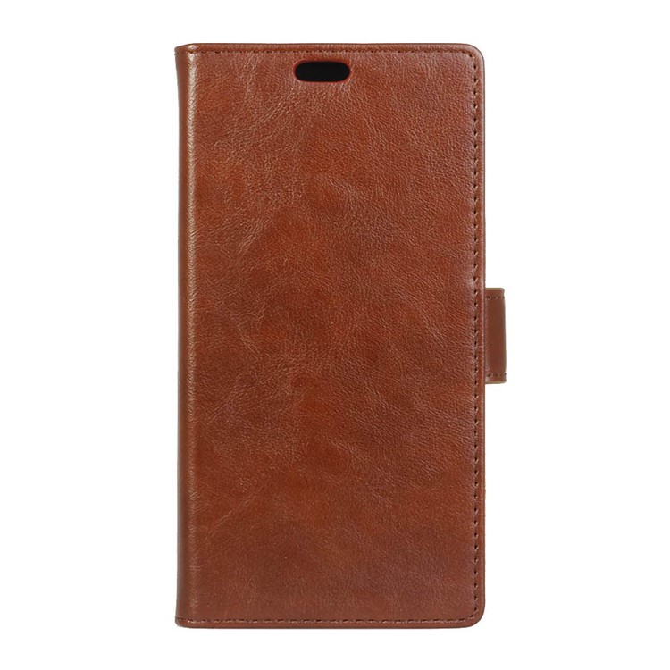 Crazy Horse Magnetic Leather Wallet Case for Huawei Y6II Compact - Brown-1