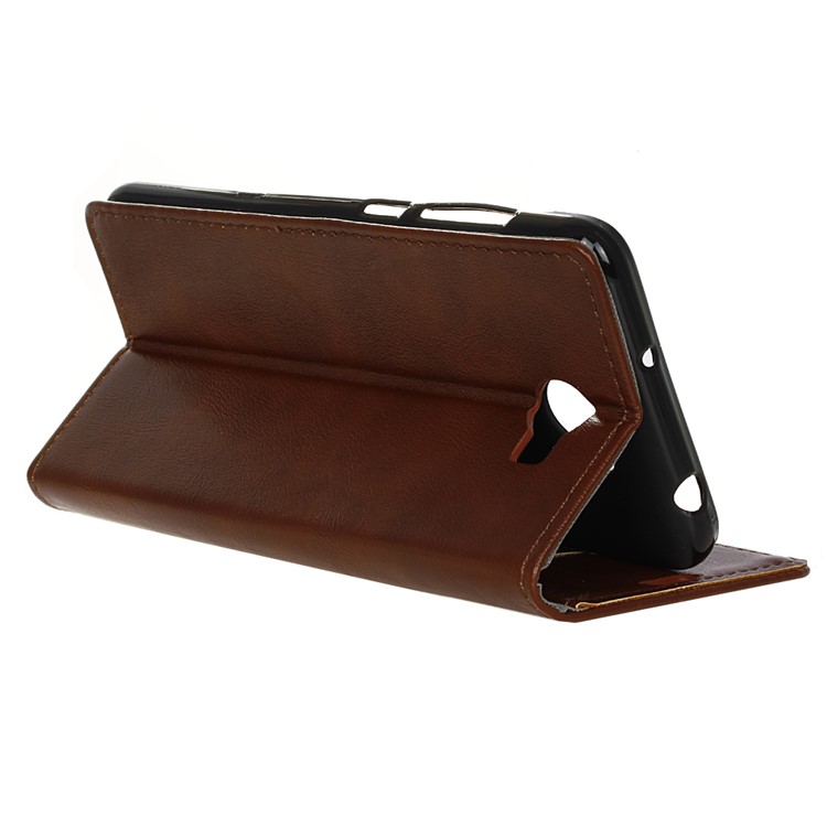Crazy Horse Magnetic Leather Wallet Case for Huawei Y6II Compact - Brown-6