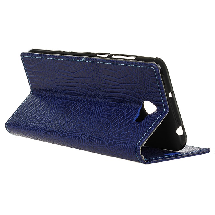Crocodile Style Texture Wallet Stand Leather Case for Huawei Y6 II Compact - Blue-6