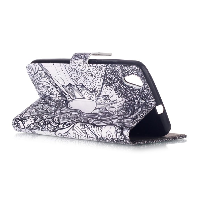 Embossed Magnetic Leather Wallet Case for Huawei Y6II / Honor 5A - Flowers Pattern-3