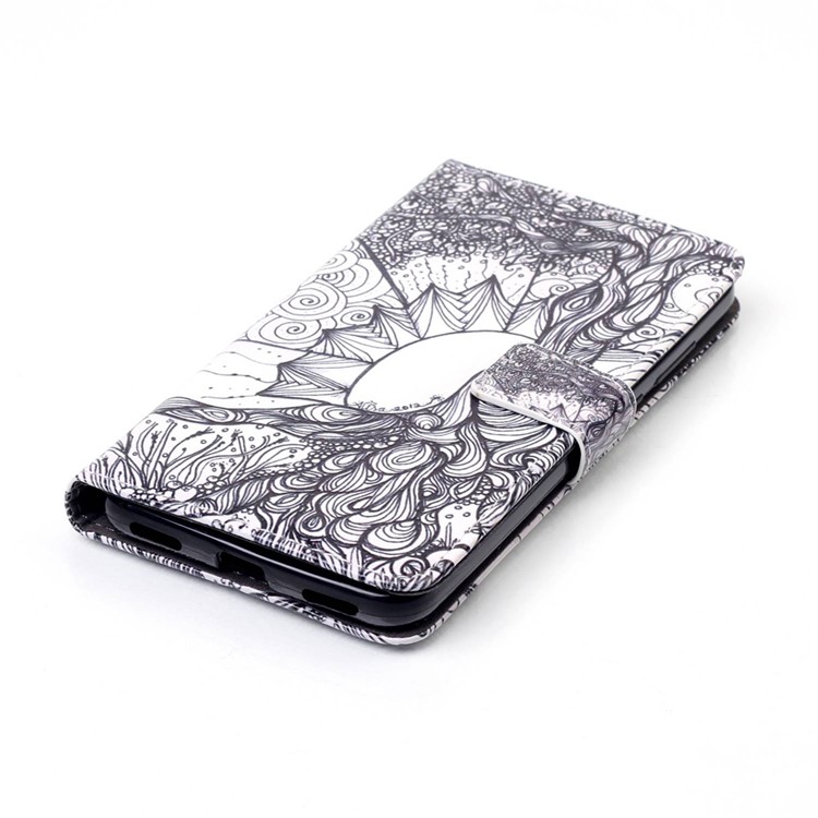 Embossed Magnetic Leather Wallet Case for Huawei Y6II / Honor 5A - Flowers Pattern-4