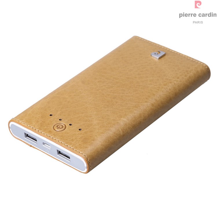 PIERRE CARDIN Dual USB Mobile Charger Power Bank 10000mAh for iPhone iPad Samsung - Brown-3