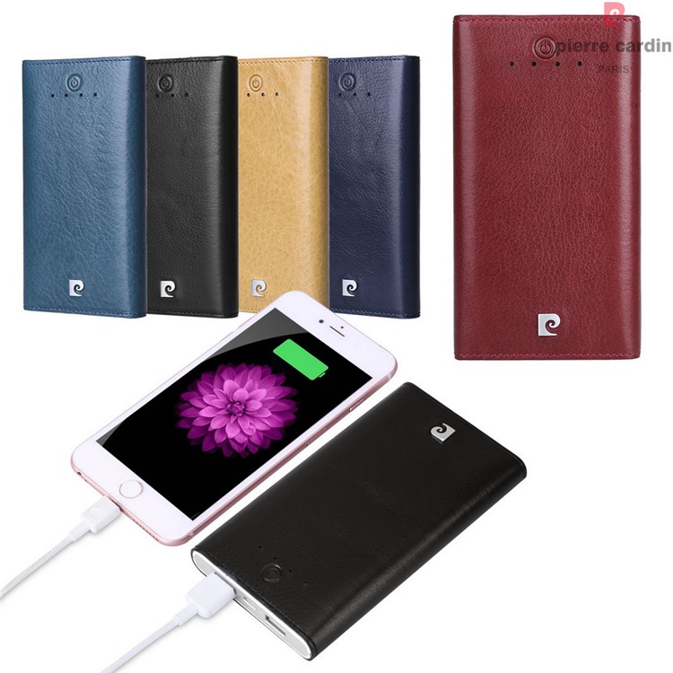 PIERRE CARDIN Dual USB Mobile Charger Power Bank 10000mAh for iPhone iPad Samsung - Brown-7