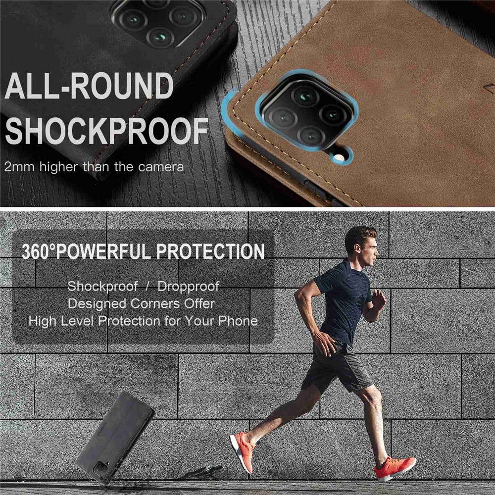 CASEME 013 Series for Huawei P40 lite 4G/Nova 7i/nova 6 SE PU Leather Folio Flip Wallet Cover Adjustable Stand Phone Case - Black-8