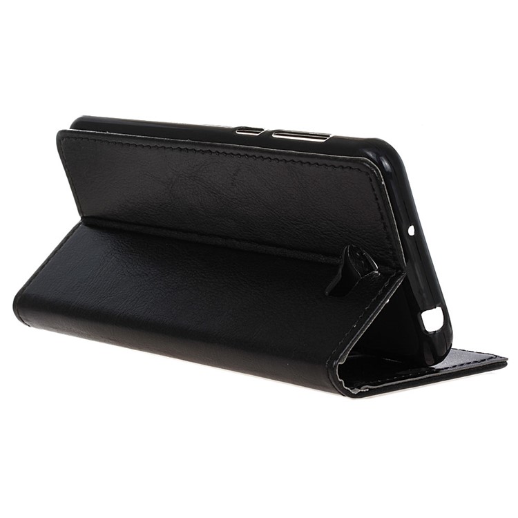 Crazy Horse Leather Wallet Case for Huawei Y6II Compact - Black-5
