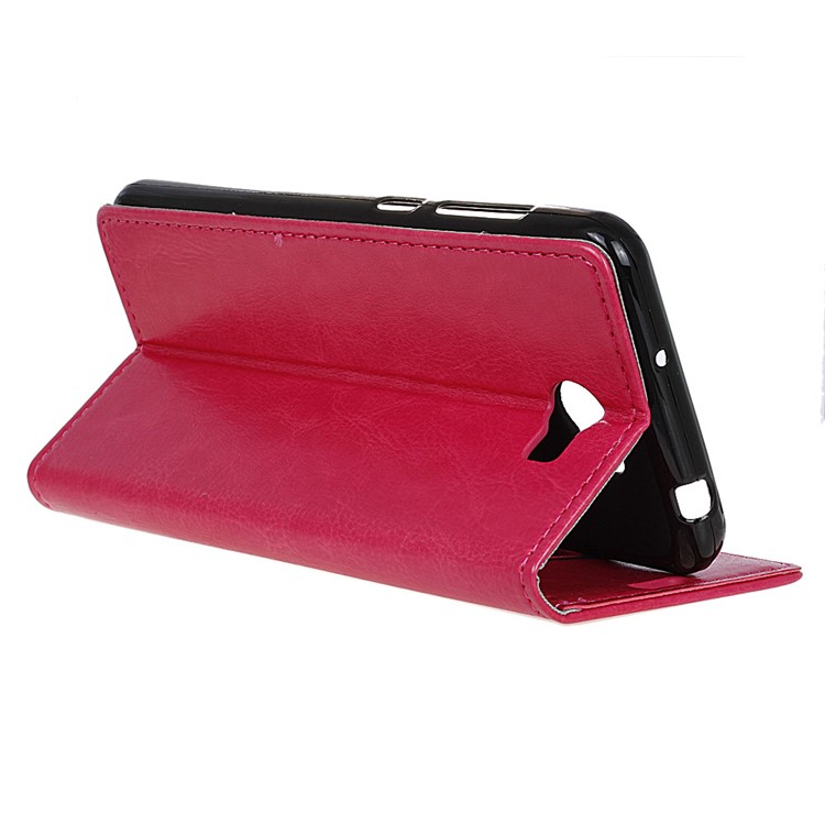 Crazy Horse Wallet Leather Stand Cover for Huawei Y6II Compact - Rose-5