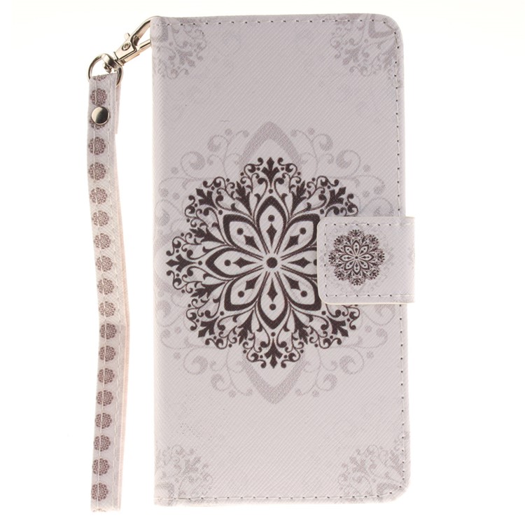 Wallet Stand Leather Shell for Huawei Ascend P8 Lite - Stencil Pattern-2