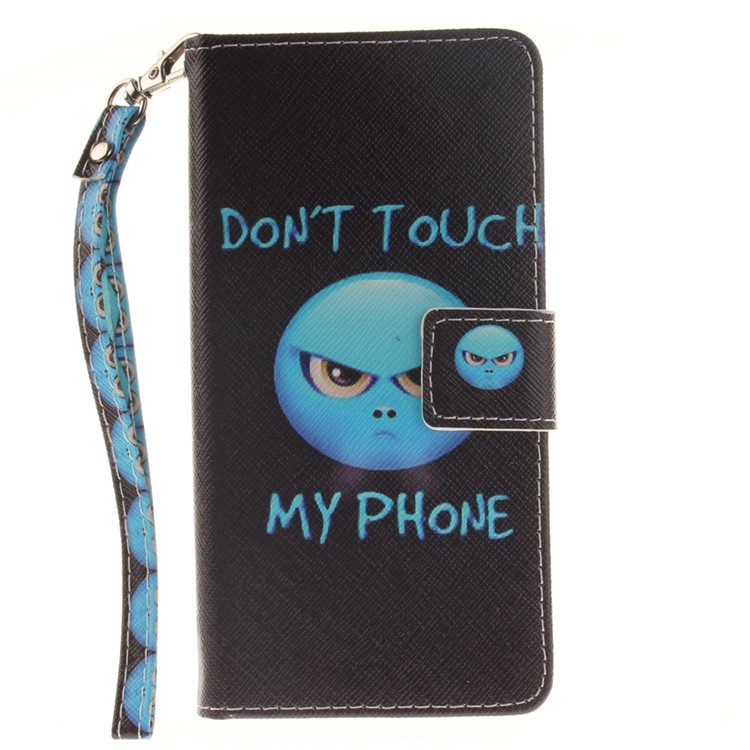 Leather Phone Cover for Huawei Ascend P8 Lite with Card Slots - Angry Face-2