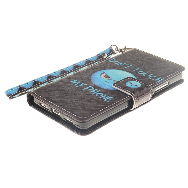 Leather Phone Cover for Huawei Ascend P8 Lite with Card Slots - Angry Face-4