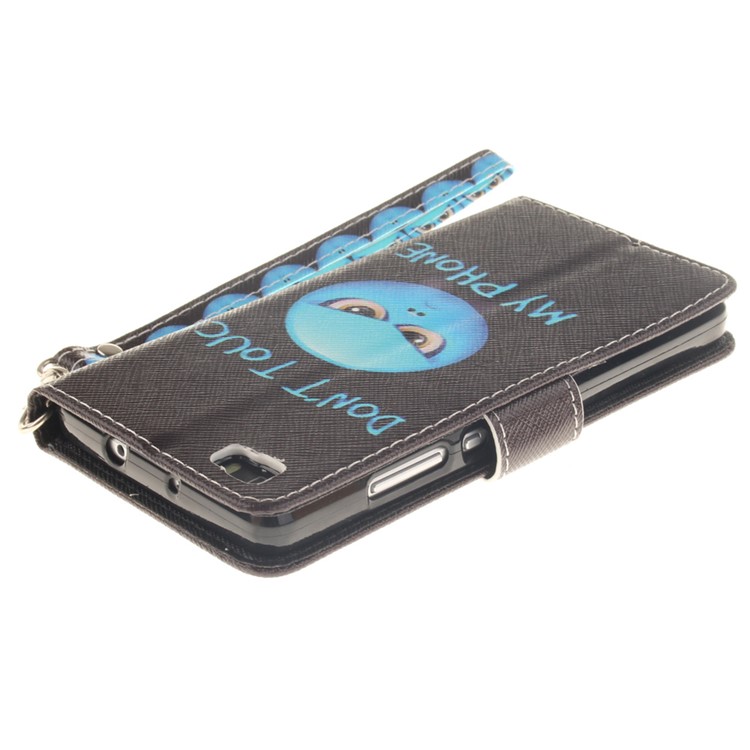 Leather Phone Cover for Huawei Ascend P8 Lite with Card Slots - Angry Face-5