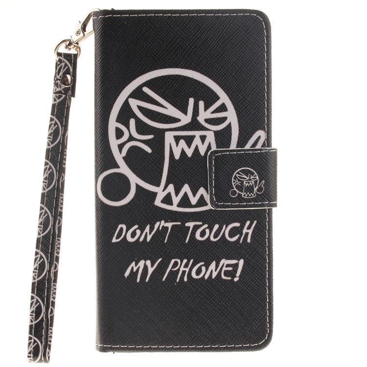 Wallet Stand Leather Cover for Huawei Ascend P8 Lite with Wrist Strap - Shouting Face-2