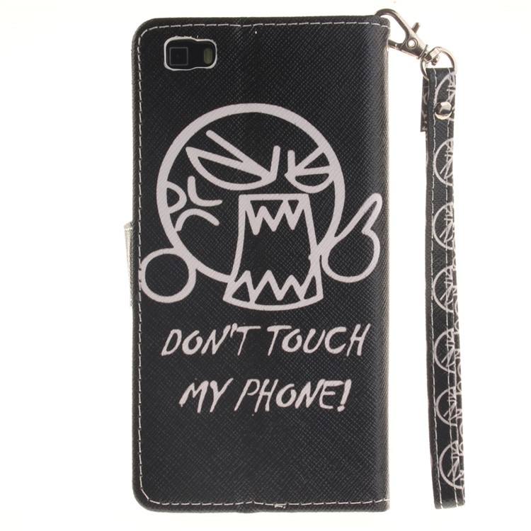 Wallet Stand Leather Cover for Huawei Ascend P8 Lite with Wrist Strap - Shouting Face-3