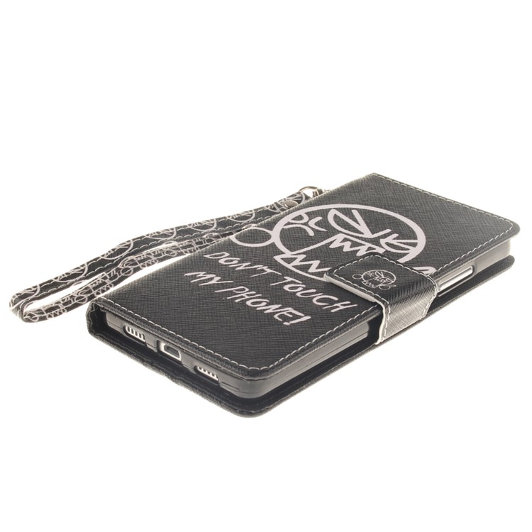 Wallet Stand Leather Cover for Huawei Ascend P8 Lite with Wrist Strap - Shouting Face-4